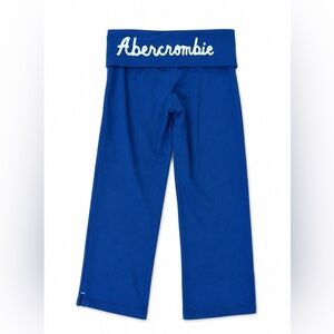 Abercrombie & Fitch Y2K Fold Over Yoga Capris Crop Leggings Blue Size XS